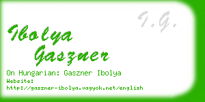 ibolya gaszner business card